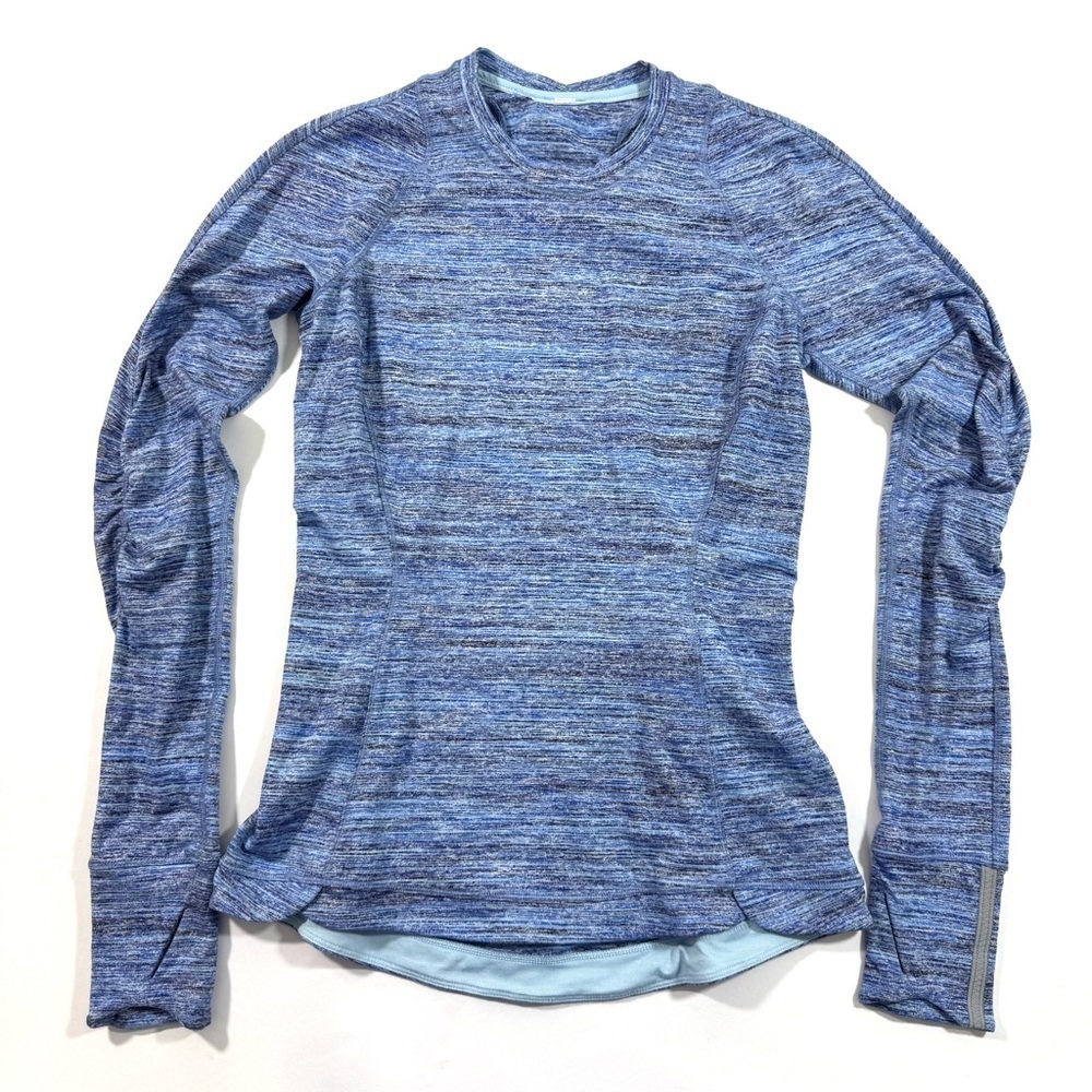 Lululemon Runderful Long Sleeve Shirt Space Dye Caspian Blue Sapphire